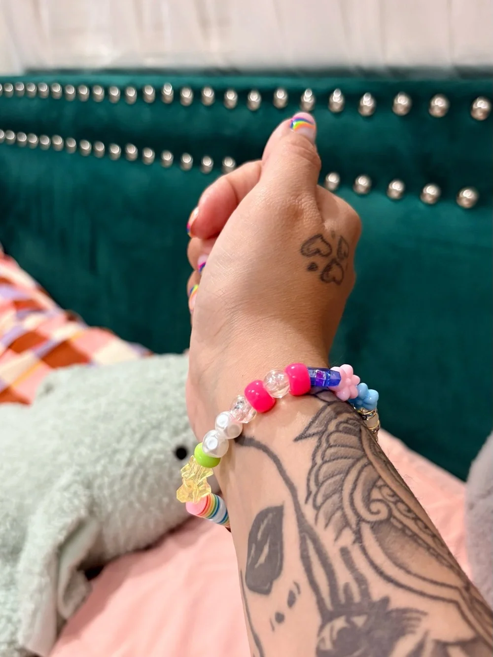 Colorful Kids Beaded Stretch Bracelet - Multi-Color